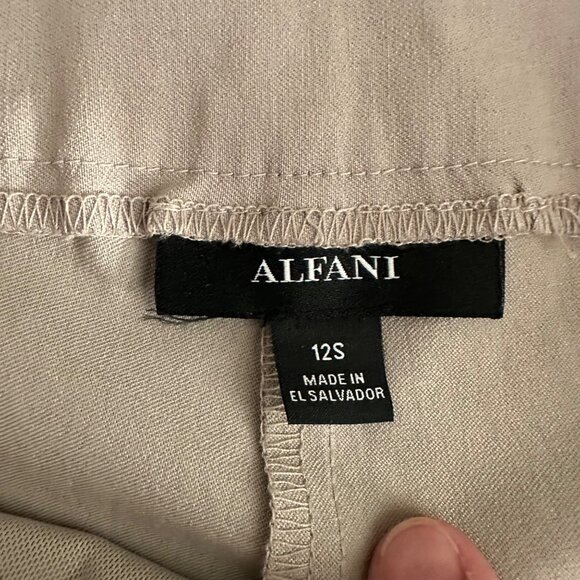 Alfani Womens Pants 12S Beige Stretch Cotton Blend Slim Fit - Picture 6 of 8